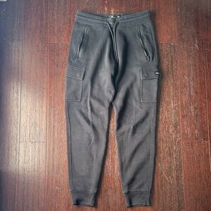 Hollister Men's Black Cargo Joggers with Zippered Pockets